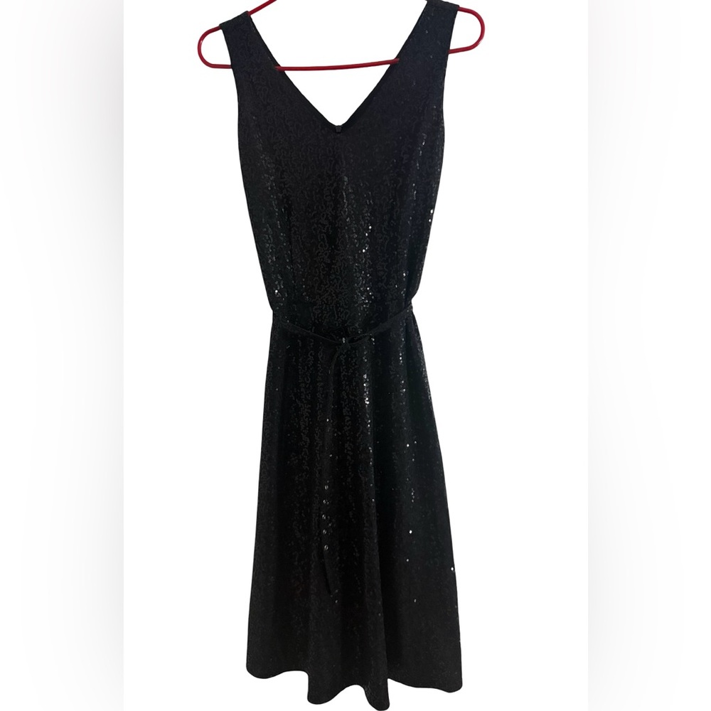 Doncaster England Sequin Cocktail Dress Black Sz 6 $350 Rare Vintage NWT